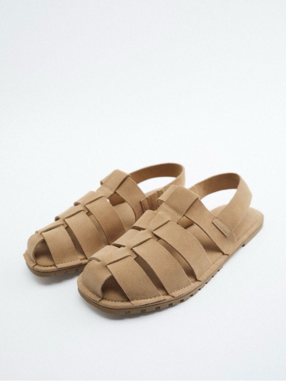 Zara Tan Woven Slingback Sandals